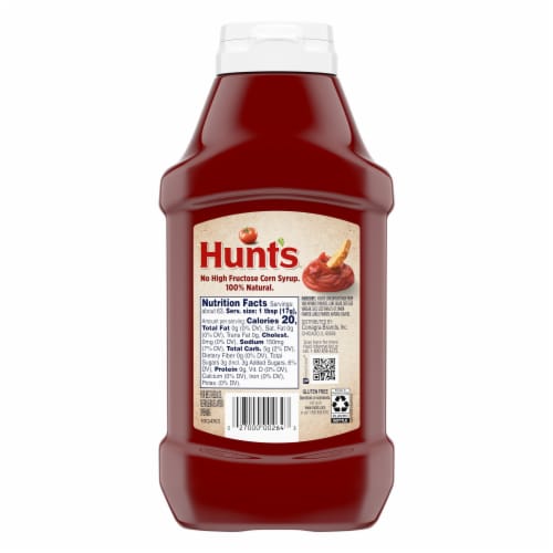 Hunt's 100% Natural Tomato Ketchup Perspective: back