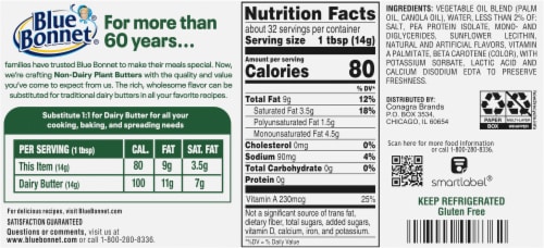 Blue Bonnet® Non-Dairy Plant Butter Stick Perspective: back