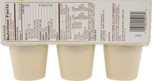 Snack Pack Naturals Vanilla Pudding Perspective: back