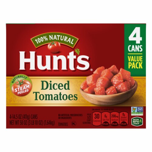 Hunt's Natural Diced Tomatoes Perspective: back