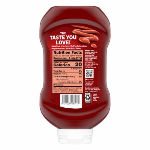 Hunt’S Tomato Ketchup Squeeze Bottle Perspective: back