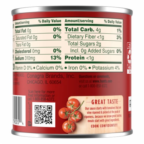 Hunt's Tomato Sauce Perspective: back