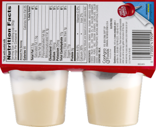 Snack Pack Dessert Favorites Banana Cream Pie Pudding Perspective: back