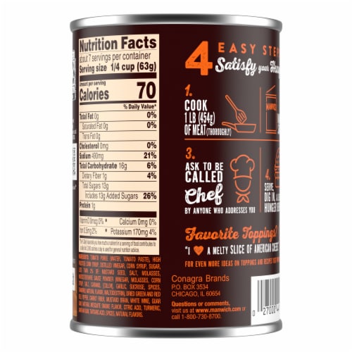 Manwich Sloppy Joe Sauce Bold Flavor Canned Sauce Perspective: back