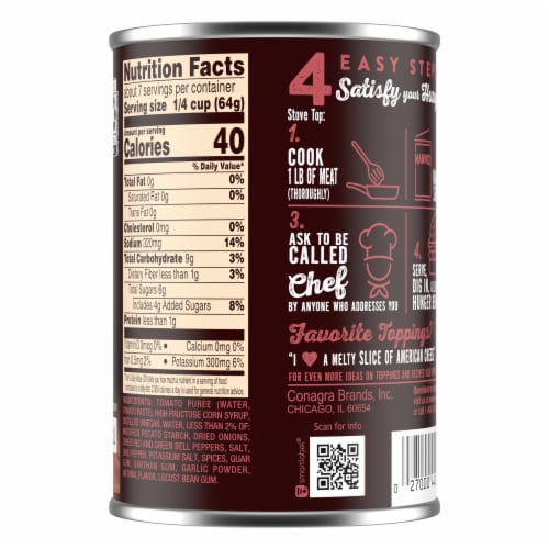 Manwich Sloppy Joe Sauce Thick And Chunky Canned Sauce Perspective: back