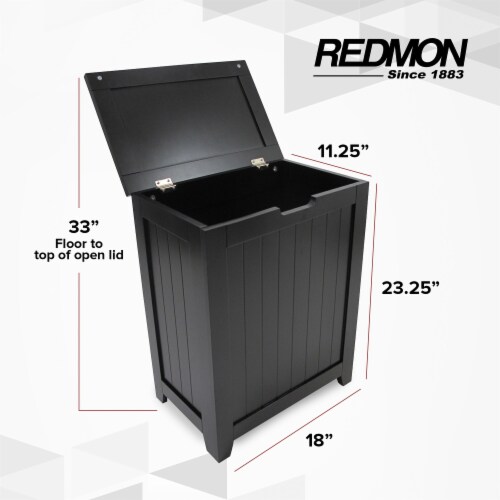 Redmon 5220BK Contemporary Country Laundry Hamper, Black Perspective: back