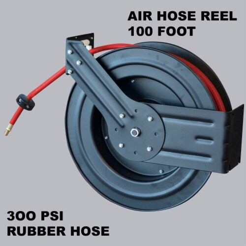 Black Bull 100 Foot Retractable Air Hose Reel with Auto Rewind, 1