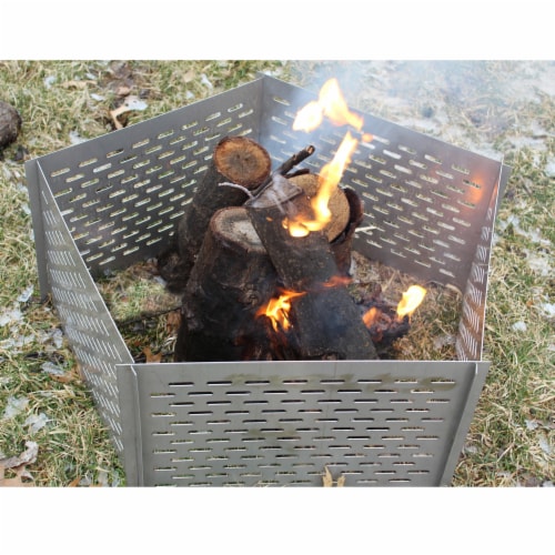 Sportsman Series Portable 5 Panel Interlocking Stainless Steel Fire Pit Perspective: back