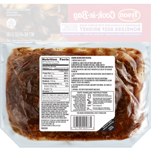 Tyson® Seasoned & Marinated Cook-in-Bag Boneless Beef Brisket Perspective: back