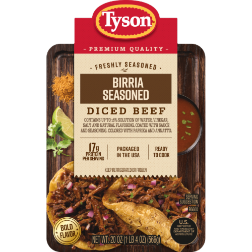 Tyson® Birria Seasoned Diced Beef Boneless Ready to Cook Perspective: back