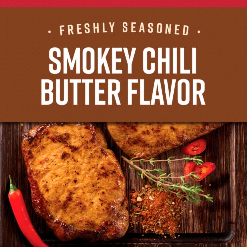 Tyson® Pork Chops Smokey Chili Butter Freshly Seasoned Boneless Ready to Cook Perspective: back
