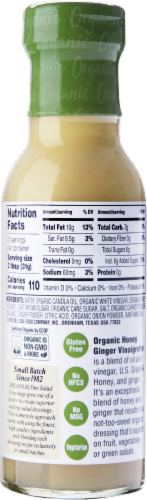 Brianna's Organic Honey Ginger Vinaigrette Dressing Perspective: back