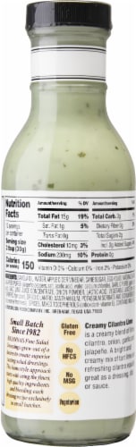 Brianna's Creamy Cilantro Lime Salad Dressing Perspective: back