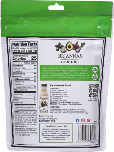Brianna's® Parmesan & Fine Herbs Seasoned Croutons Perspective: back