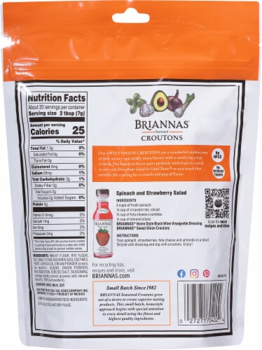 Briannas® Seasoned Sweet Onion Croutons Perspective: back