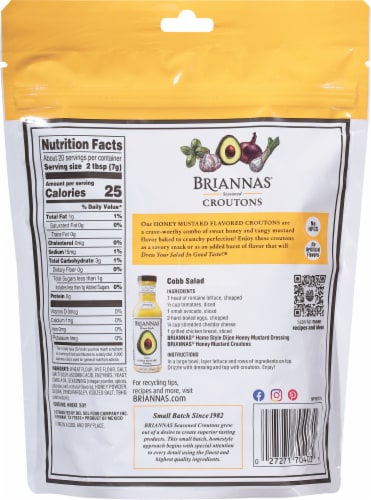 Brianna's® Honey Mustard Seasoned Flavored Croutons Perspective: back