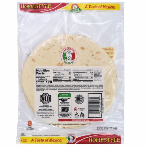 La Banderita Homestyle Flour Tortillas, 8 ct / 16 oz Baker’s