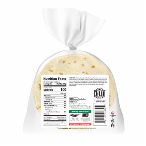 La Banderita Family Pack Flour Tortillas Perspective: back