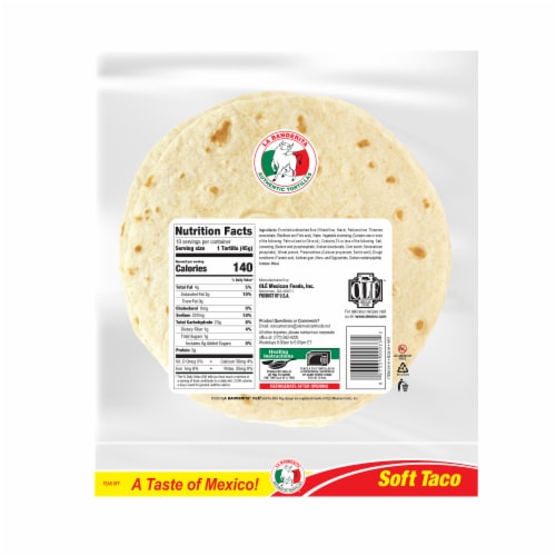 La Banderita® Soft Taco Large Flour Tortillas Perspective: back