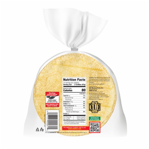 La Banderita Yellow Corn Tortillas Perspective: back