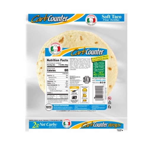 La Banderita Low Carb Keto Friendly Carb Counter Tortilla Perspective: back