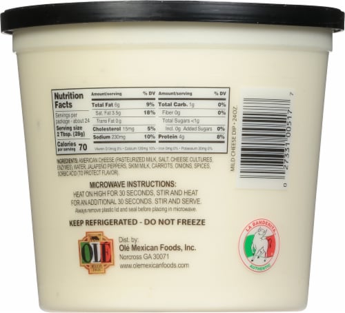 Ole Mexican Mild Cheese Dip Perspective: back