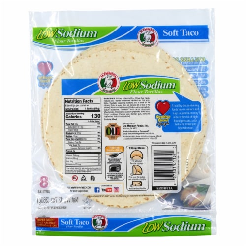 La Banderita® Low Sodium Flour Tortillas Perspective: back