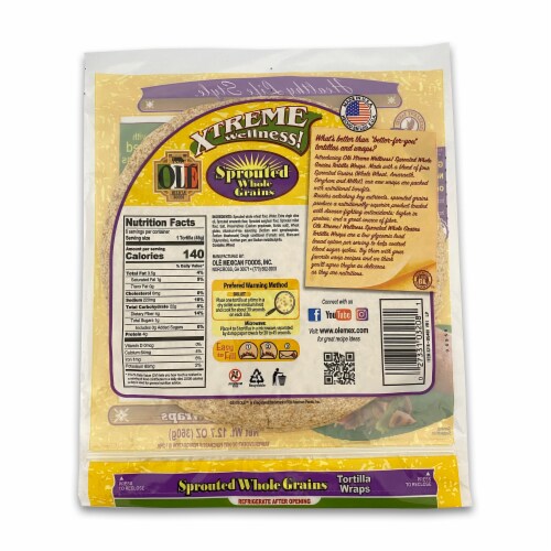 Ole™ Xtreme Wellness Sprouted Whole Grain Tortilla Wraps Perspective: back