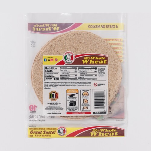 La Banderita® Soft Taco Whole Wheat Flour Tortillas Perspective: back