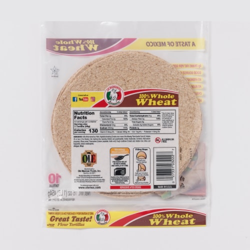 La Banderita® Soft Taco Whole Wheat Flour Tortillas Perspective: back