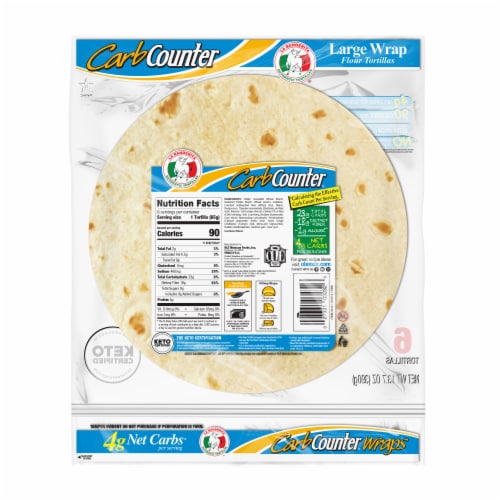 La Banderita Carb Counter Keto Certified Large Flour Tortillas Perspective: back