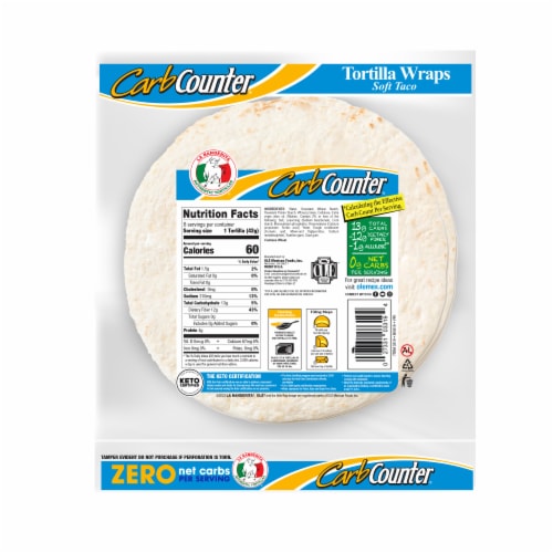 La Banderita Carb Counter Zero Net Carbs Flour Tortillas Perspective: back