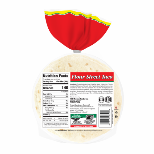 La Banderita Street Taco Thin Flour Tortillas Perspective: back
