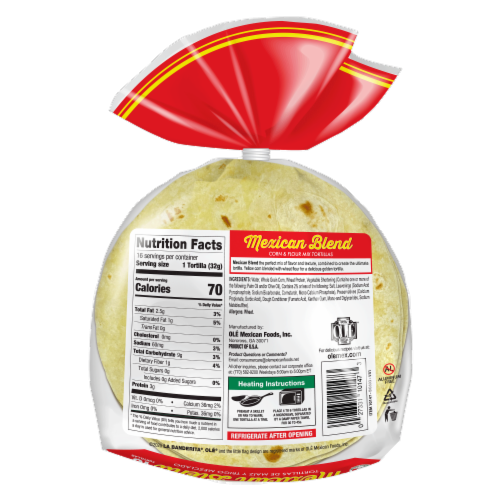 La Banderita Mexican Blend Corn & Flour Mix Tortillas Perspective: back