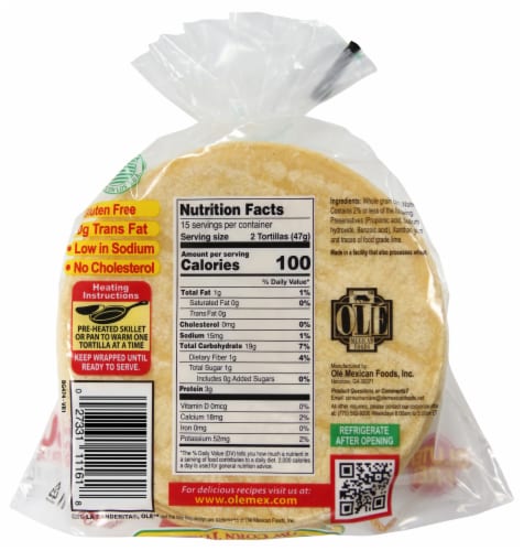 La Banderita Yellow Corn Tortillas Perspective: back