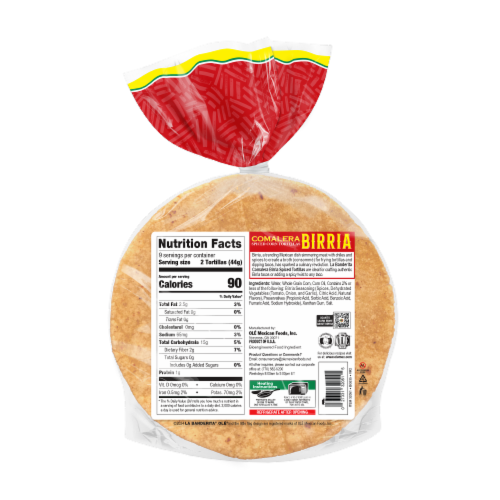 LB Banderita Birria Spiced Pressed Corn Tortillas Perspective: back