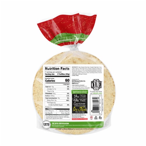 Olé Xtreme Zero Net Carbs High Fiber Street Taco Keto Certified Tortillas Perspective: back