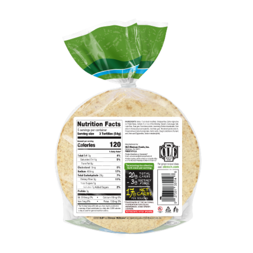 Ole Mexican Foods Xtreme Wellness! Gluten Free Tortillas Perspective: back