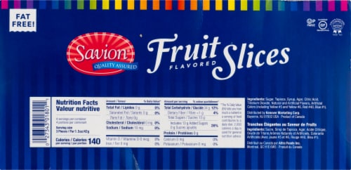 Savion® Fat Free Fancy Fruit Flavored Slices Perspective: back