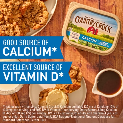 Country Crock Calcium Buttery Spread Tub Perspective: back