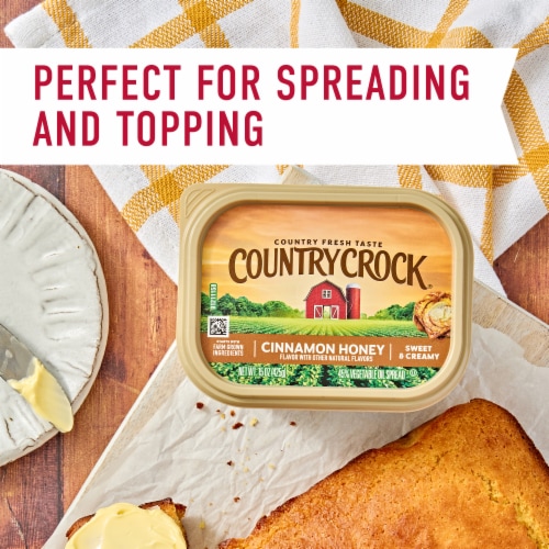 Country Crock Cinnamon Honey Spread Tub Perspective: back
