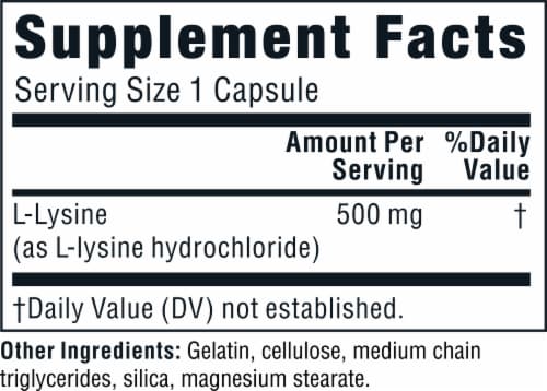 Twinlab L-Lysine Dietary Supplement Perspective: back