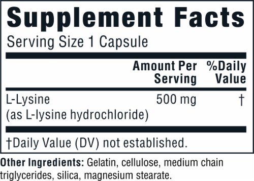 Twinlab L-Lysine Dietary Supplement Perspective: back