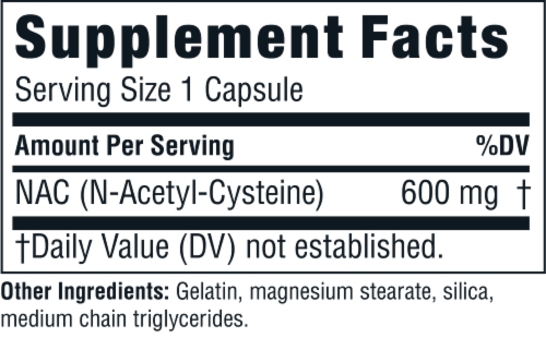 Twinlab Nac Free Form Amino Acid Perspective: back