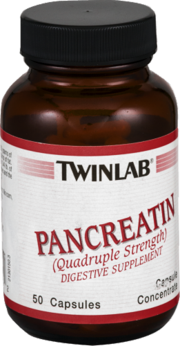 Twinlab Pancreatin Quadruple Strength Capsules Perspective: back