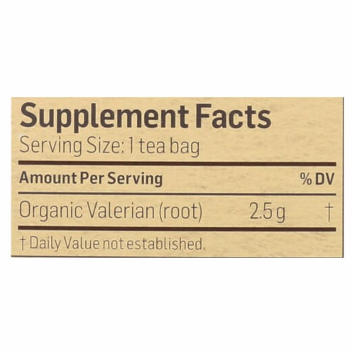 Alvita Organic Valerian Root Herbal Tea Perspective: back