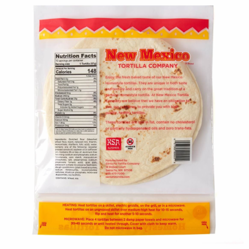 New Mexico Tortilla Company Homestyle Flour Tortillas Perspective: back