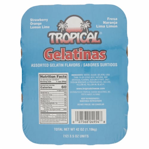 Tropical® Gelatina Dessert Variety Pack Perspective: back
