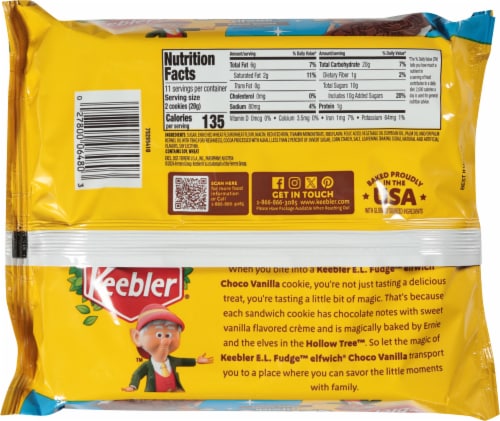 Keebler® E.L. Fudge® Elfwich® Choco Vanilla Sandwich Cookies Perspective: back