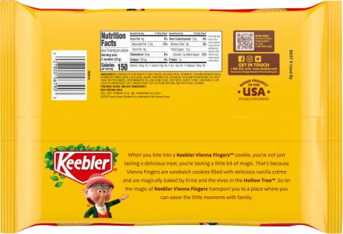 Keebler® Vienna Fingers Vanilla Fudge Creme Cookies Perspective: back